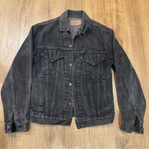 Vintage 80s Levi’s Black Denim Jacket 70506-0259 Made In USA WPL 423 Size 36R